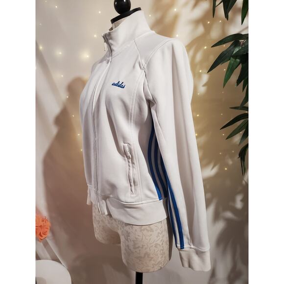 Vtg Y2K Adidas Womens 3 Stripe Zip Track Jacket Size L Pockets 2005 Active Sport - Picture 5 of 15